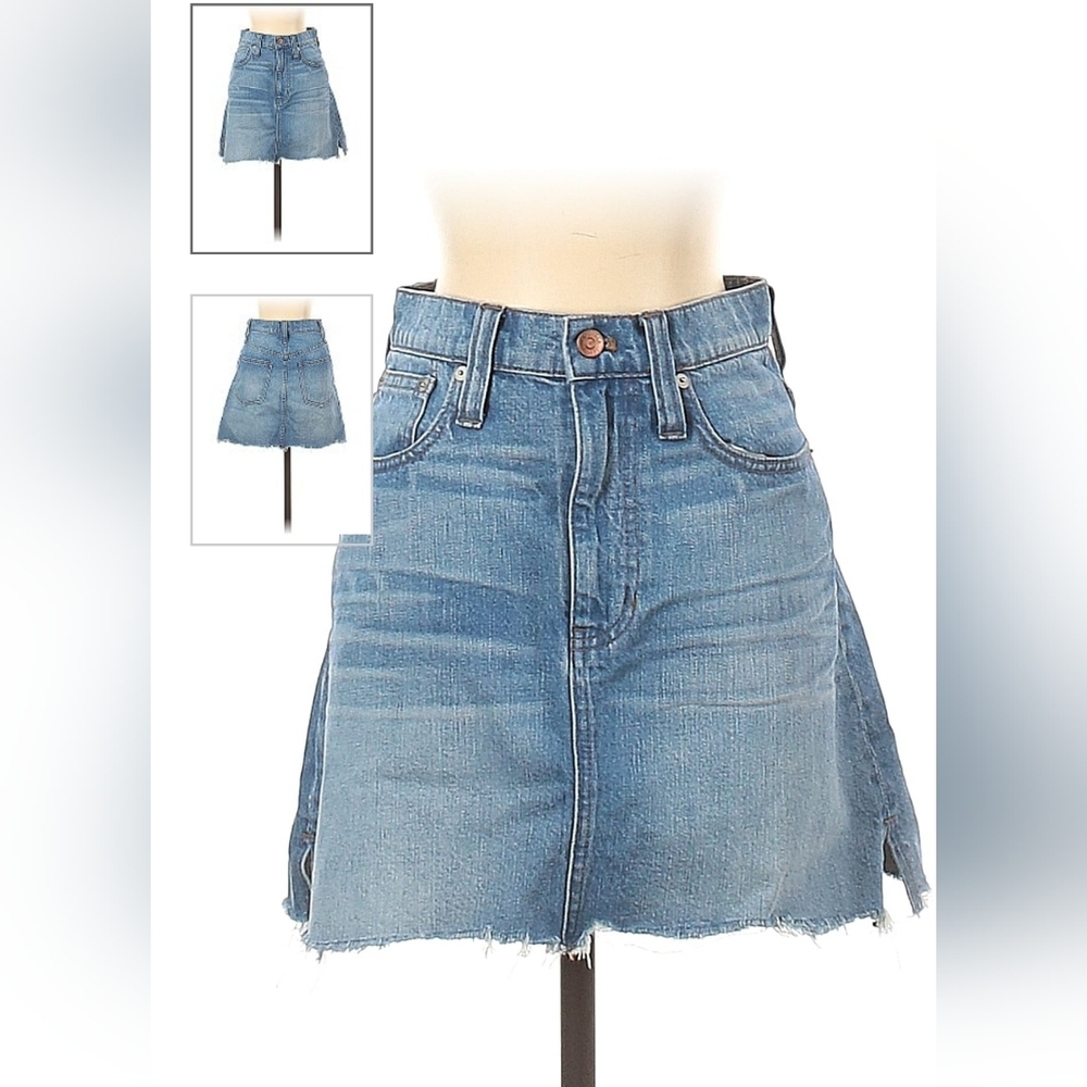 𝅺MADEWELL McCarren raw hem denim mini skirt Size 29